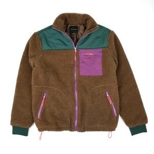 Cotton On Brown and Green Fleece Jacket